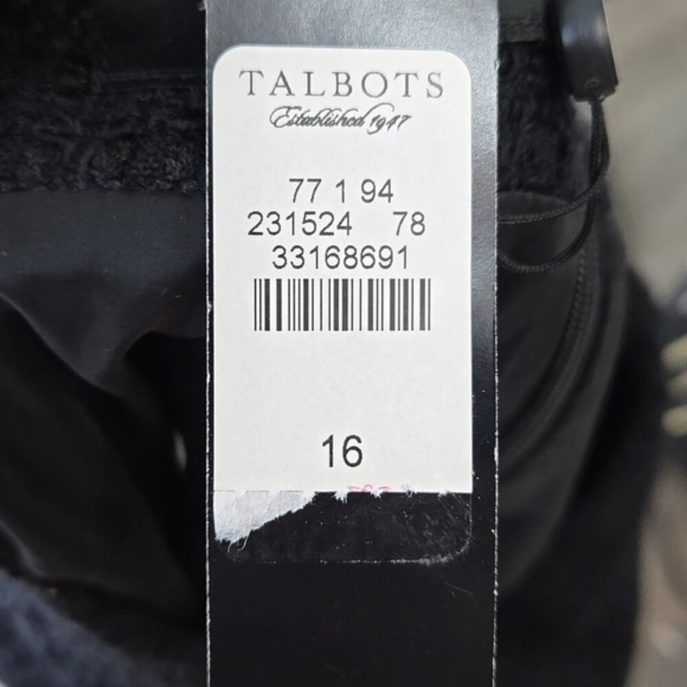 Talbots Tweed Elegant Black Women's Skirt Slit In Back Plus Size Curvy Size 16 - Picture 9 of 12